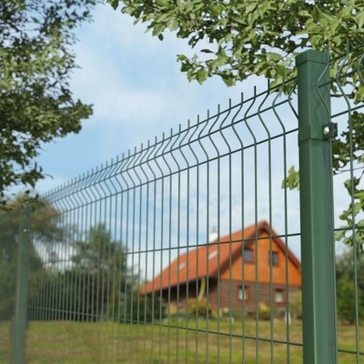 เหล็กชุบสังกะสี 3D Curved Security Welded Fence Panels 50x200mm 50x150mm