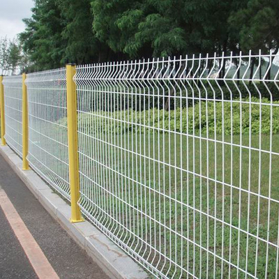 เหล็กชุบสังกะสี 3D Curved Security Welded Fence Panels 50x200mm 50x150mm