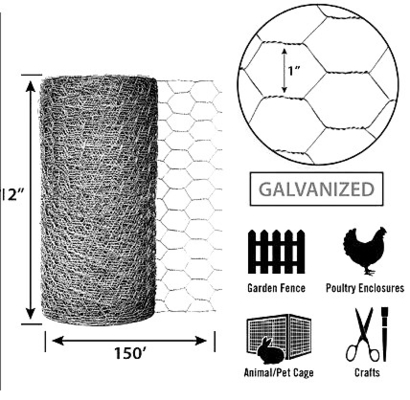 ย้อนกลับ Twist Galvanized Hexagonal Poultry Netting Oxidation Resistant